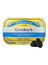 metal tin of grethers blackcurrant pastille for throat and voice 